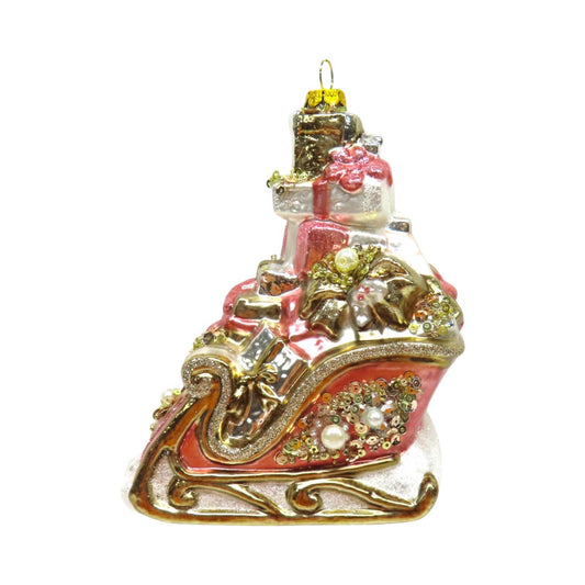Pink Sleigh w/Gifts Orn
