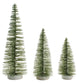 Moss Green Bristle Trees, Iridescent Glitter (Set of 3)