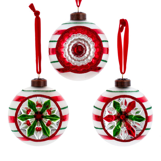 3" The Early Years Glass Reflector Ornaments, 3 Piece Box
