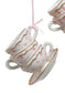 Porcelain Tea Cup Ornaments, 2 Assorted