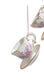 Porcelain Tea Cup Ornaments, 3 Assorted