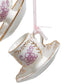 Porcelain Tea Cup Ornaments, 3 Assorted