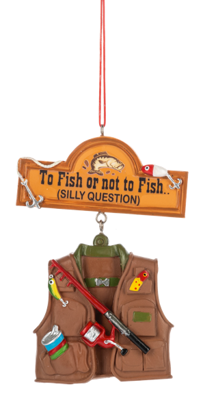 Fishing Vest Ornament - To Fish Or Not To Fish