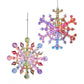 Multicolored Iridescent Snowflake Ornaments, 2 Assorted