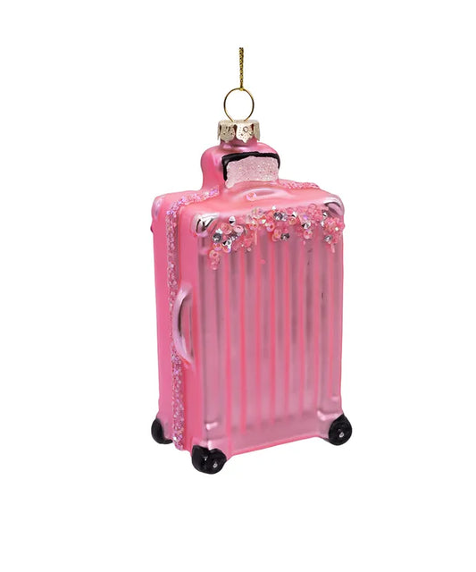 4"GLASS SUITCASE ORNAMENT