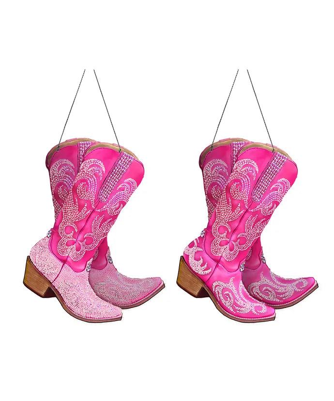 Pink Cowboy Boots Ornament