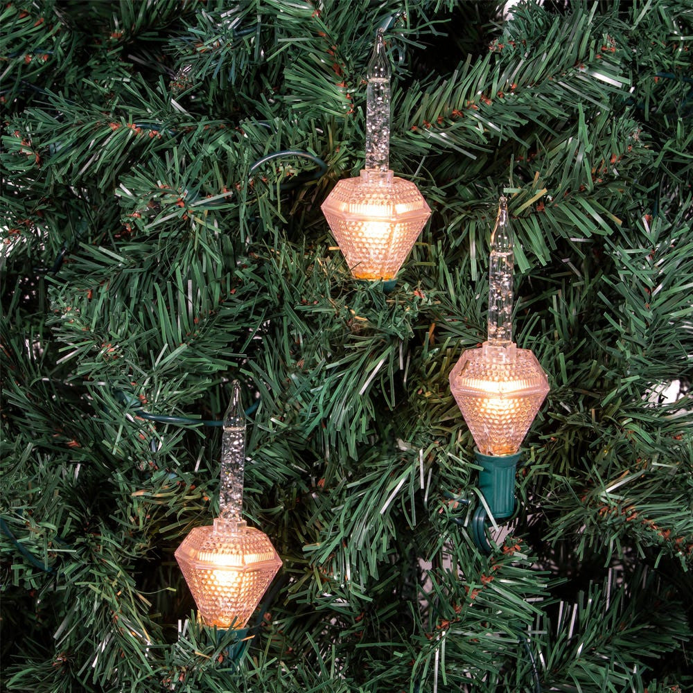 11.5' UL 7-Light C7 Silver Glitter Bubble Light Set