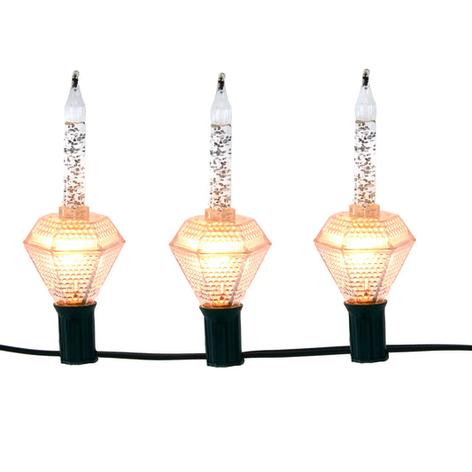 11.5' UL 7-Light C7 Silver Glitter Bubble Light Set