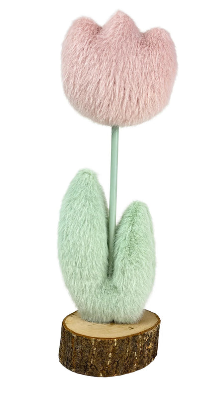 FABRIC TULIP ON STAND 12"