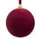 BALL FLOCKED 80MM/3" BURGUNDY (SET OF 4)