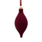 TEARDROP FLOCKED 6" BURGUNDY (SET OF 4)