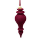 FINIAL FLOCKED 5.5" BURGUNDY (SET OF 4)