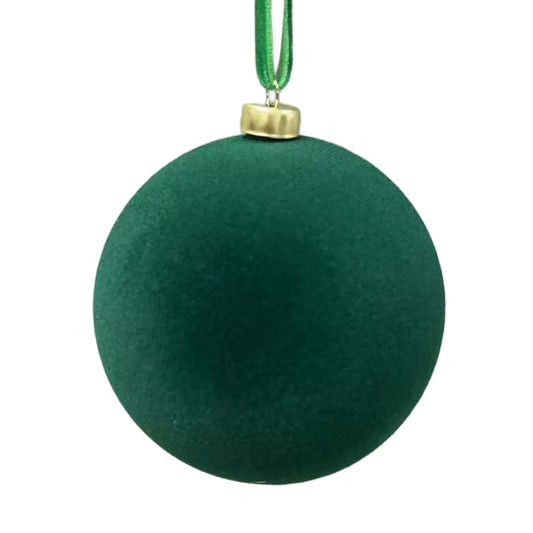 BALL FLOCKED 80MM/3" GREEN (SET OF 4)