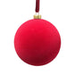 BALL FLOCKED 80MM/3" RED (SET OF 4)