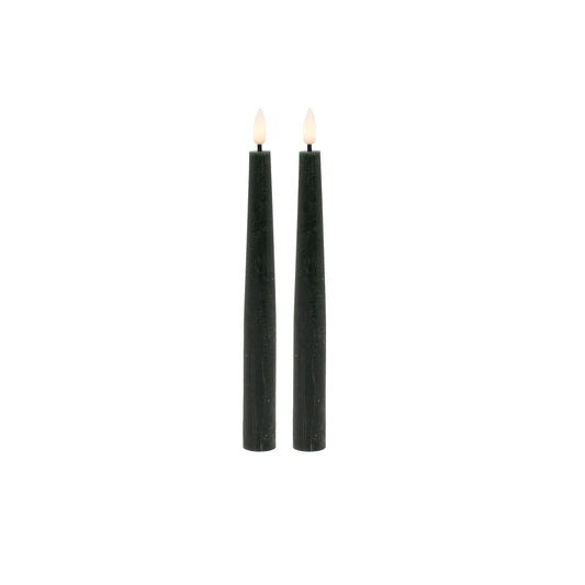 TAPER CANDLE DARK GREEN (SET OF 2)