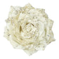 ROSE HEAD IVORY 4.5" VELVET W/ GLITTER & CLIP