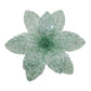 POINSETTIA HEAD MINT GREEN 12″ MESH W/ GLITTER