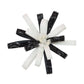 FLOWER HEAD BLACK/WHITE 10″ PATENT LEATHER SHINY W/ BEADS & GLITTER CENTER