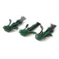 BIRDS, 6.5" DARK GREEN FEATHER W/GLITTER 3 STYLES (Set of 3)