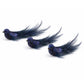 BIRD 8" DARK BLUE FABRIC/FEATHER W/SEQUINS 3 STYLES (Set of 3)