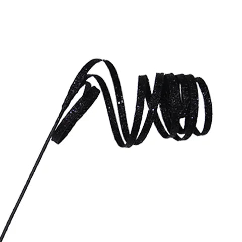SPRAY CURL HANGING RIBBON BLACK 33.5" GLITTER