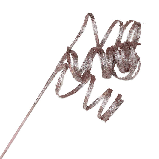 SPRAY HANGING CURL RIBBON ROSE 27.5" GLITTER