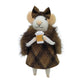 WOOL MOUSE 2.5"X5" BROWN COAT HOLDING A COFFEE CUP ORNAMENT