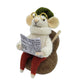 WOOL MOUSE 3"X4.5" RED & WHITE OUTFIT READING ON A SOFA ORNAMENT