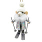 WOOL MOUSE 4"X5" GREY/SILVER OUTFIT SKIING W/SKI POLES ORNAMENT