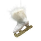 FABRIC ICE SKATES 4"X5" WHITE VELVET/FUR ORNAMENT