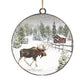 METAL DISC 4" MOOSE IN SNOWY SCENE BY RED HOUSE ORNAMENT
