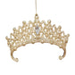 CROWN CHAMPAGNE GOLD GLITTER W/CLEAR JEWEL 5.3" ORNAMENT