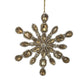 ACRYLIC SNOWFLAKE 5" VINTAGE GOLD JEWEL ORNAMENT