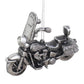MOTORCYCLE BLACK BRUSHED SILVER W/ROCK RIDGE GLITTER 4.7" ORNAMENT