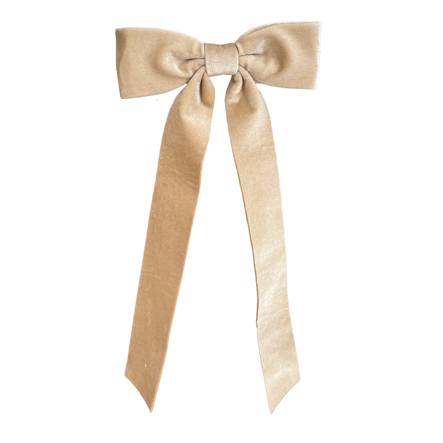 BOW CLASSIC VELVET BEIGE 15"X6.5" W/ CLIP