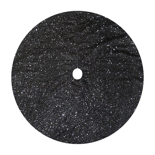TREE SKIRT 48″ BLACK SEQUIN