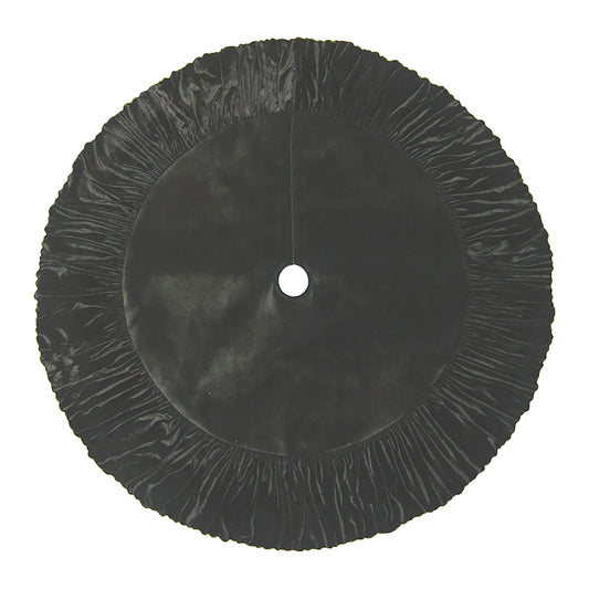 TREE SKIRT 54" BLACK VELVET W/RUFFLE BORDER