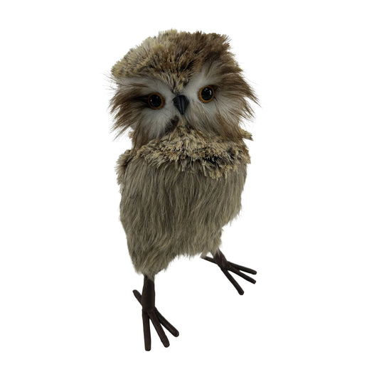 OWL STANDING 6.5"X10.5" BROWN FUR