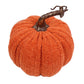 FALL PUMPKIN FABRIC 6.3″X6.5″ ORANGE W/ STEM VINE