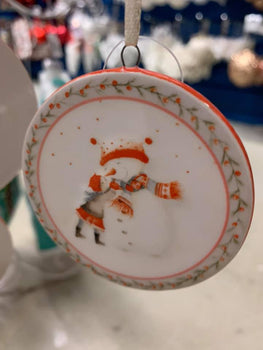 SNOWMAN AND CHILD ORNAMENT