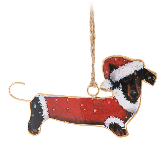 Festive Dachsund Ornament