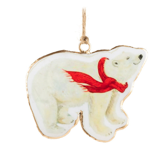 Polar Bear in Scarf Ornament