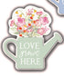 Floral Arrangement Watering Can Block w/Sentiment