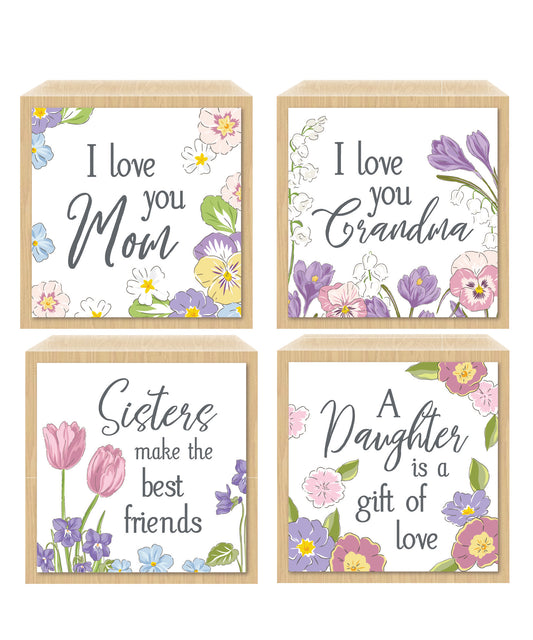 Mini Floral Desk Block w/Sentiment