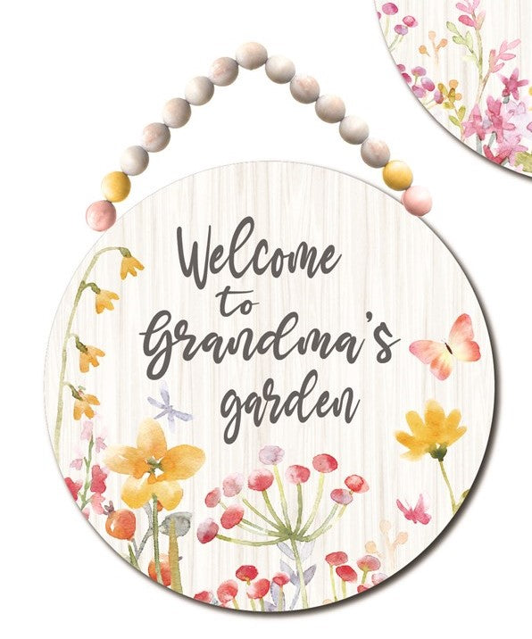 Multi-colored Floral Beaded Easter Sign w/Sentiment