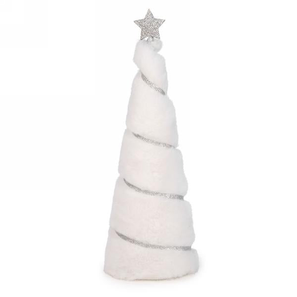 12" White faux fur tree CHRISTMAS 1497