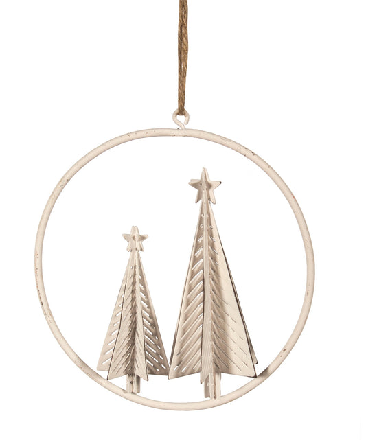 WHITE 3D TREES ORNAMENT