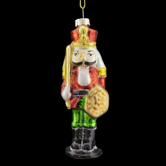 GLASS NUTCRACKER 5″ ORNAMENT