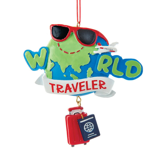 3.75"RESIN WORLD TRAVELER ORN