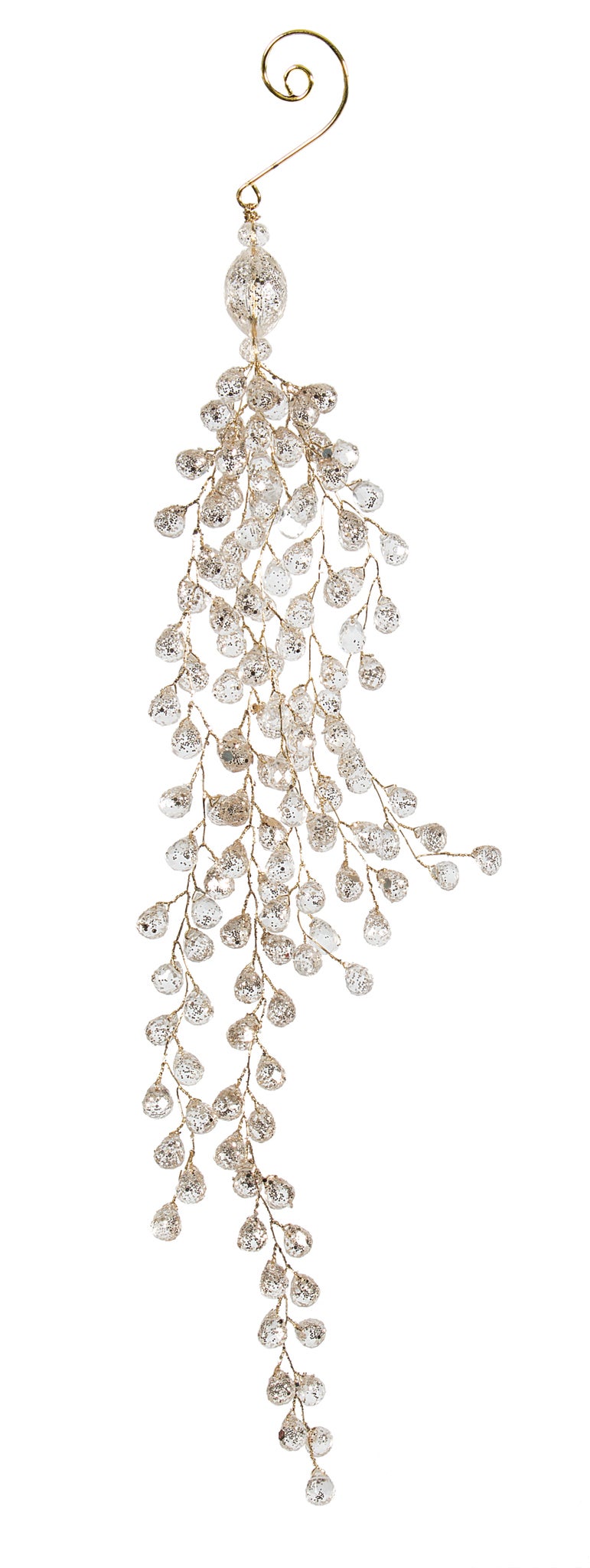 Beautiful Clear/Gold Beaded Ornament.